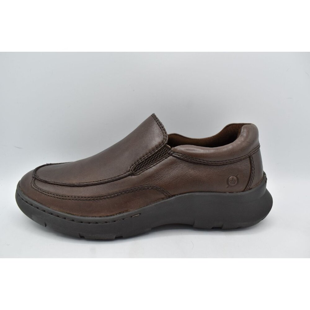 Born Mens Size 9.5 Cambridge Dark Brown Full Grain Leather Slip On Casual Shoes - Picture 3 of 11